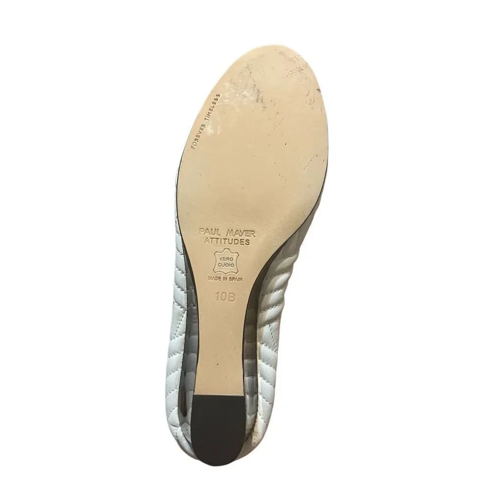 Paul Mayer attitudes NUBA QUILTED LEATHER ballet shoes WEDGE sz 10
